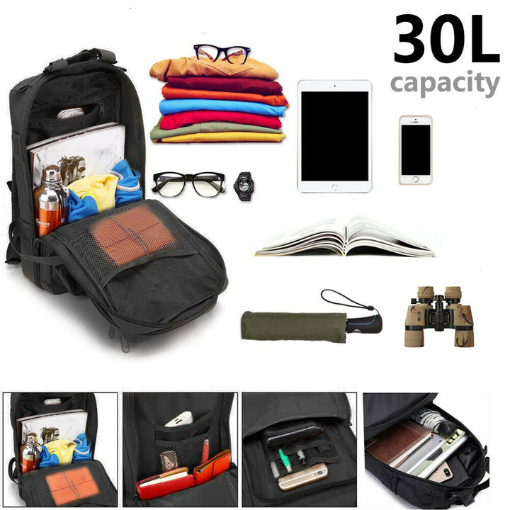 30 L Tactical Rucksack MOLLE Webbing Compression Straps 4