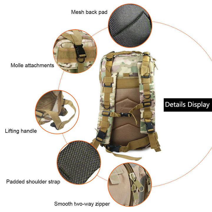 30 L Tactical Rucksack MOLLE Webbing Compression Straps 5