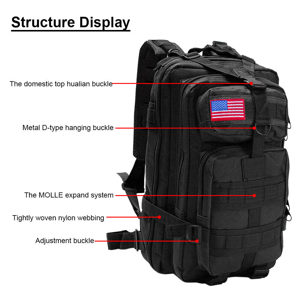 30 L Tactical Rucksack MOLLE Webbing Compression Straps 7