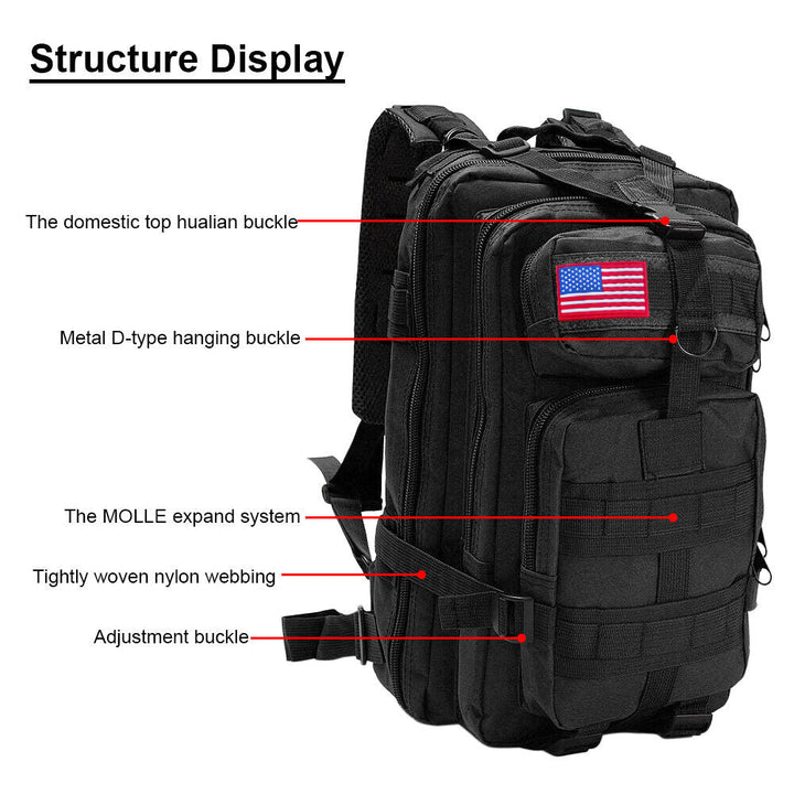 30 L Tactical Rucksack MOLLE Webbing Compression Straps 7